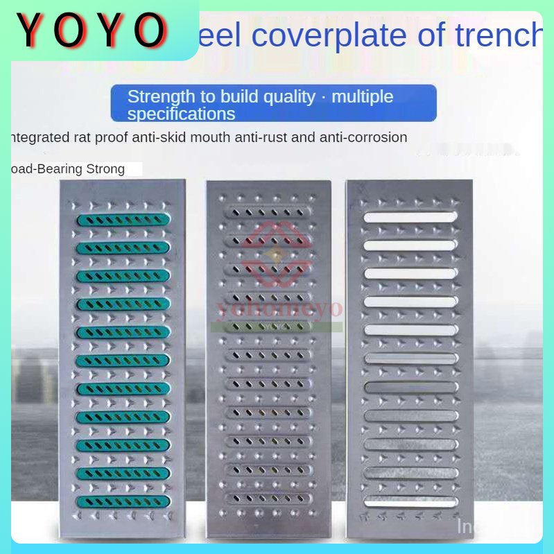 Stainless Steel Coverplate of Trench Kitchen Floor Drain Cover Hole Cover Floor Drain Deodorant Cove