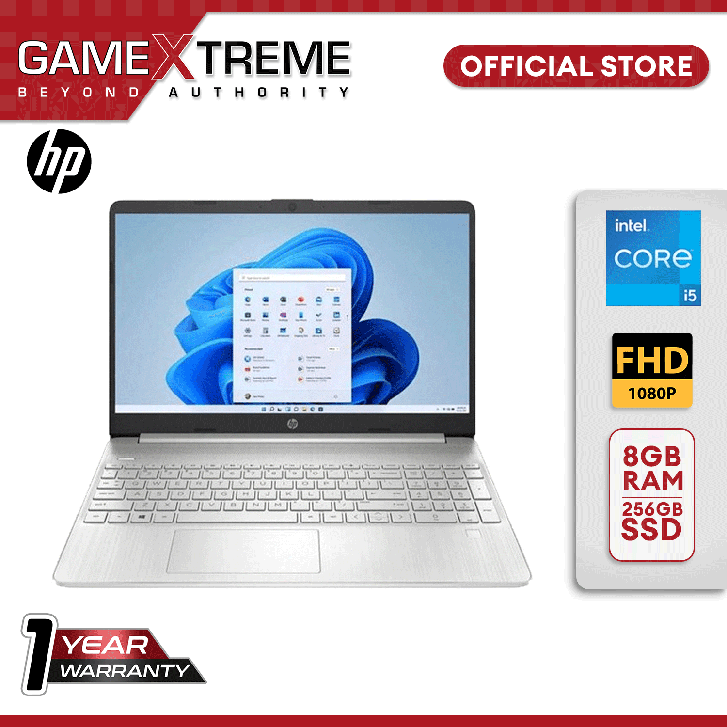 HP 17.3” 11th Gen Intel i5 -1135G7 8GB RAM + 256GB SSD Intel Iris