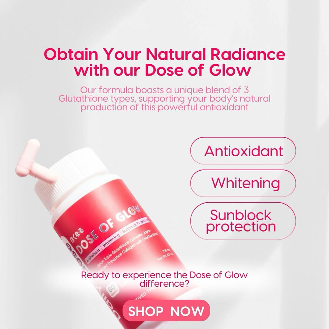 daily dose of glow glutathione Daily Dose DOSE OF GLOW Glutathione 60 Capsules Antioxidant Whitening Oral  Sunblock Protection