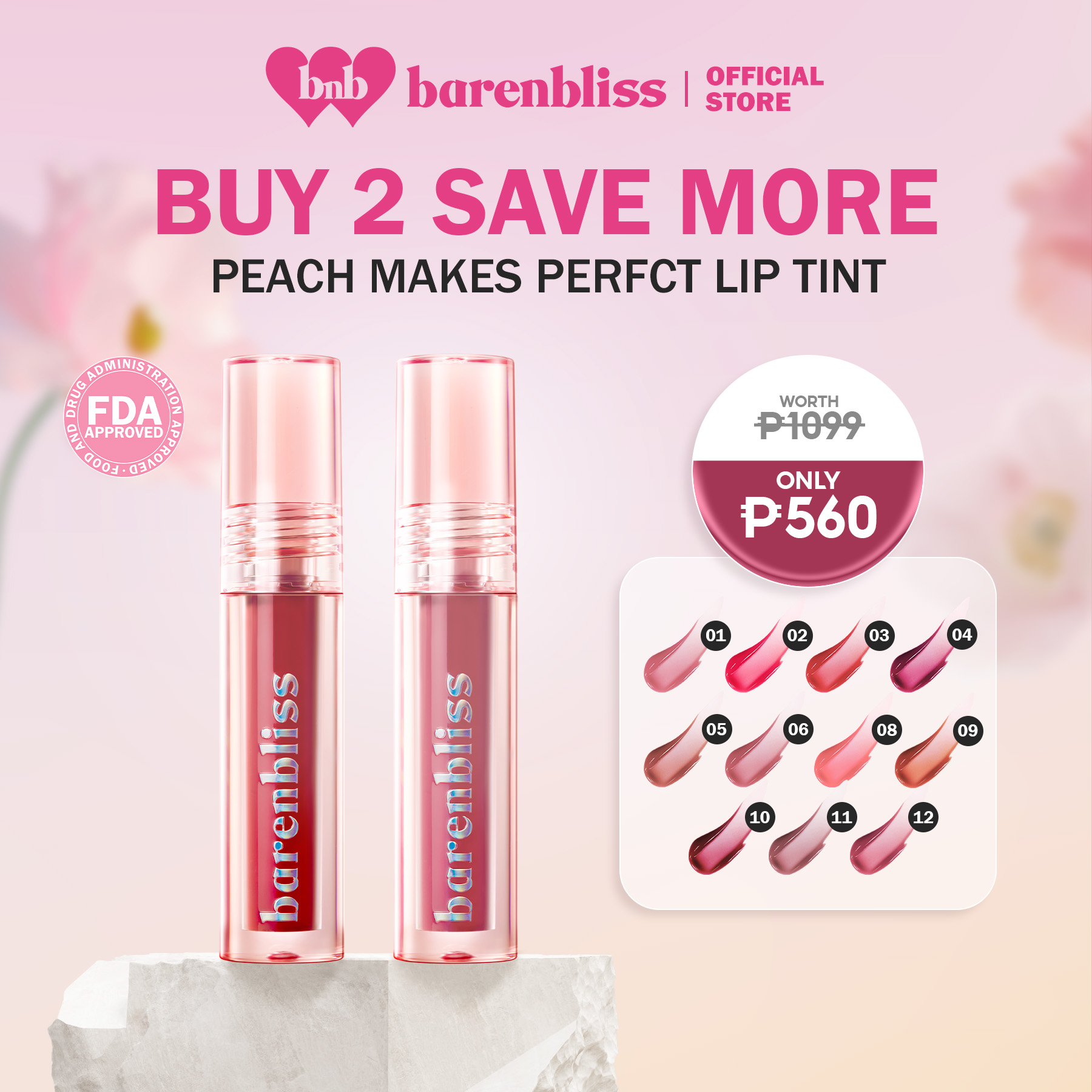 Discount on Barenbliss  shoes - SKU: [Buy 2 Get 29% Off] Barenbliss Bnb Peach Makes Perfect Lip Tint