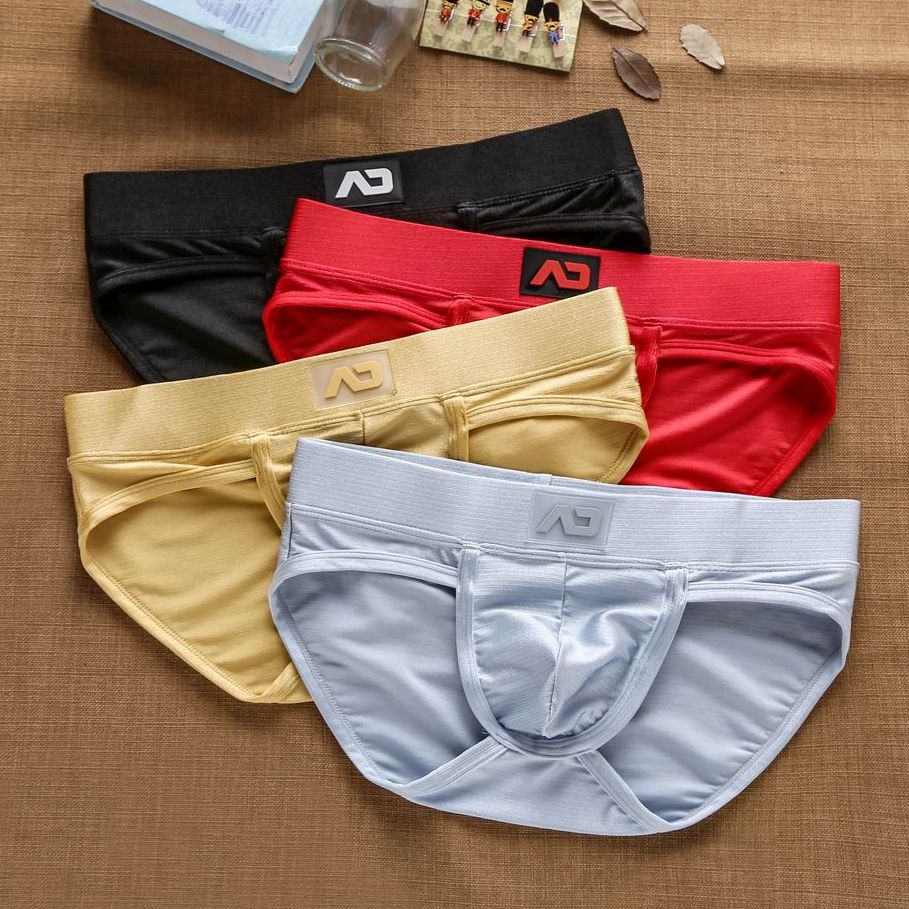 Men Panties High Stretch Solid Color U Convex Seamless Sexy Underpants Sweat  Absorption Mid Waist Underwear Shorts for Bathroom