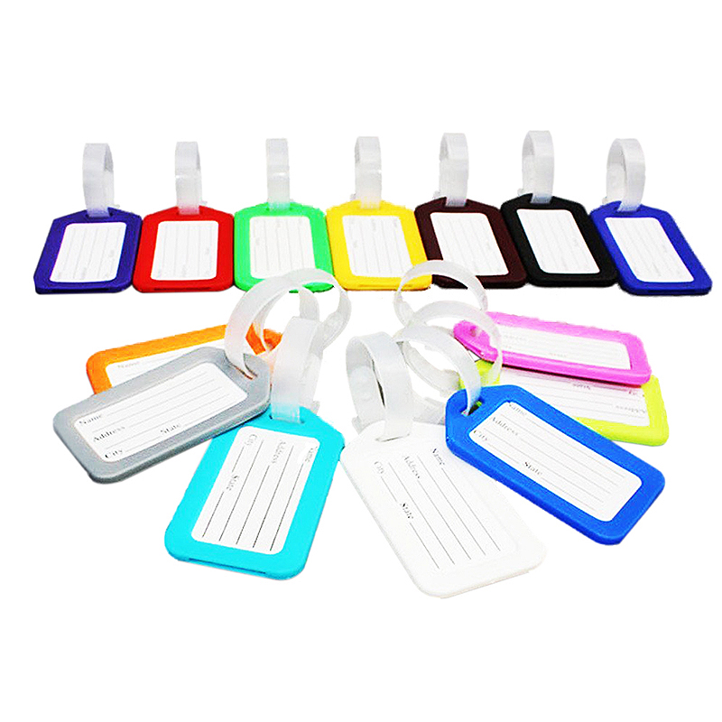 10 Travel Luggage Bag Tag Plastic Suitcase Baggage Office Name Address ID  Label 