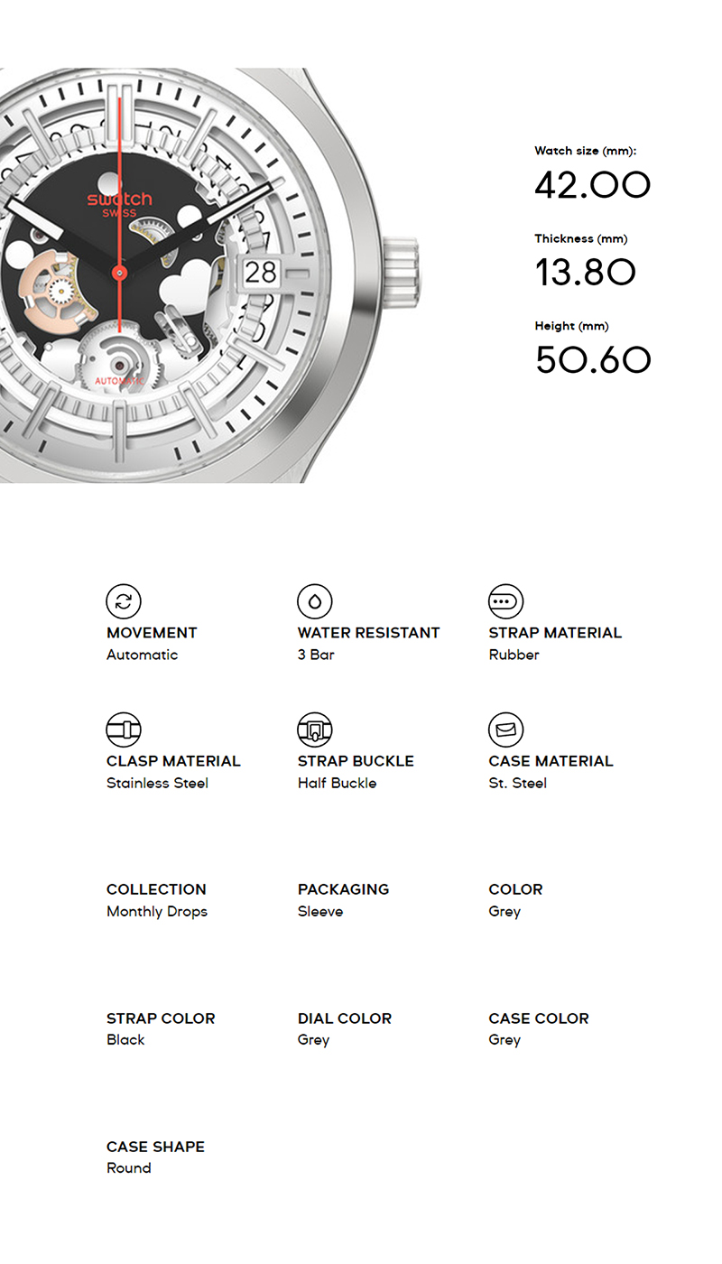 Swatch Sistem51 Irony SISTEM THROUGH AGAIN YIS431 Black Rubber