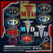 Doctor On Board MD Medical Doctor Car Sticker Waterproof