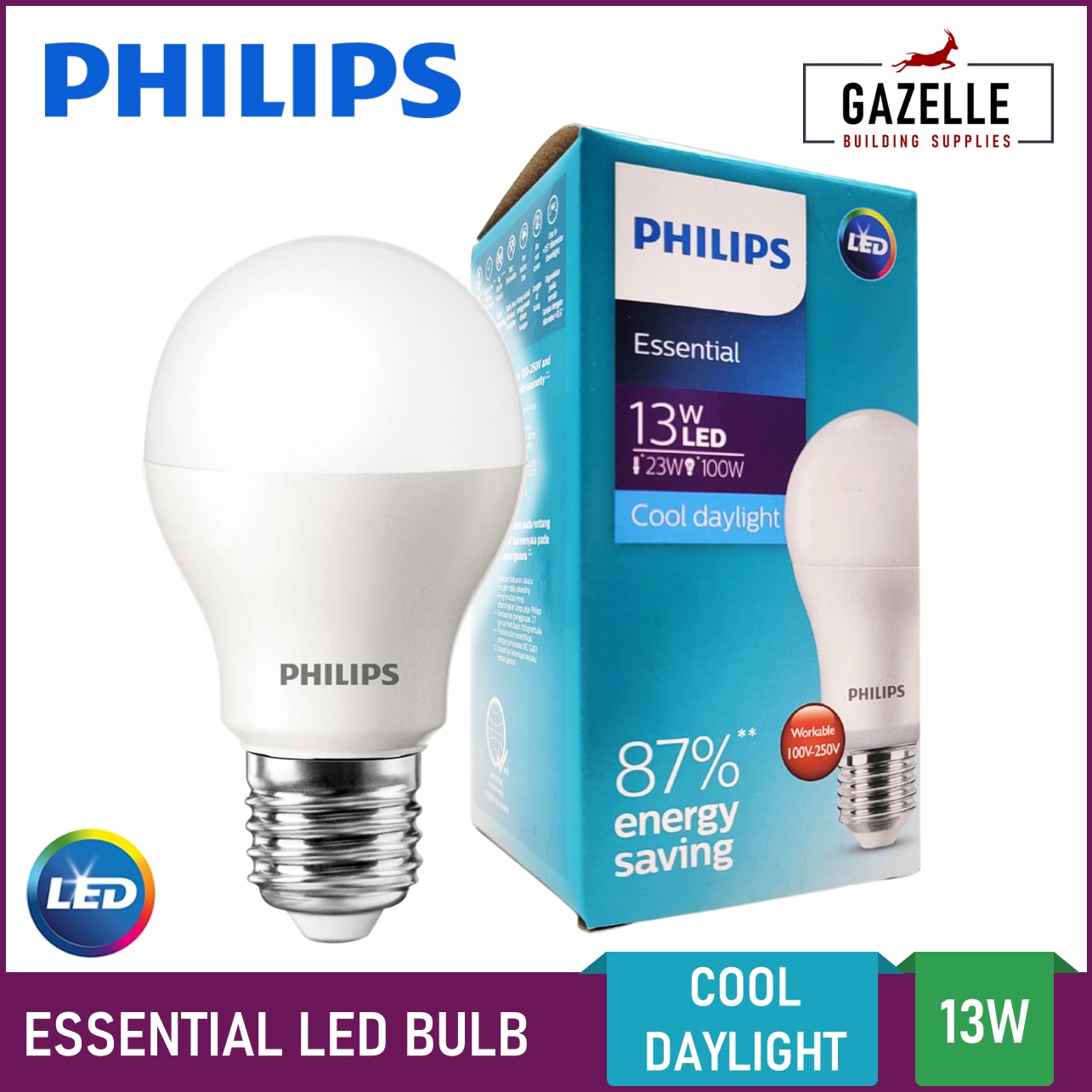 Essential Bulb LED Light Bulb Cool Daylight - 7 Watts | Lazada