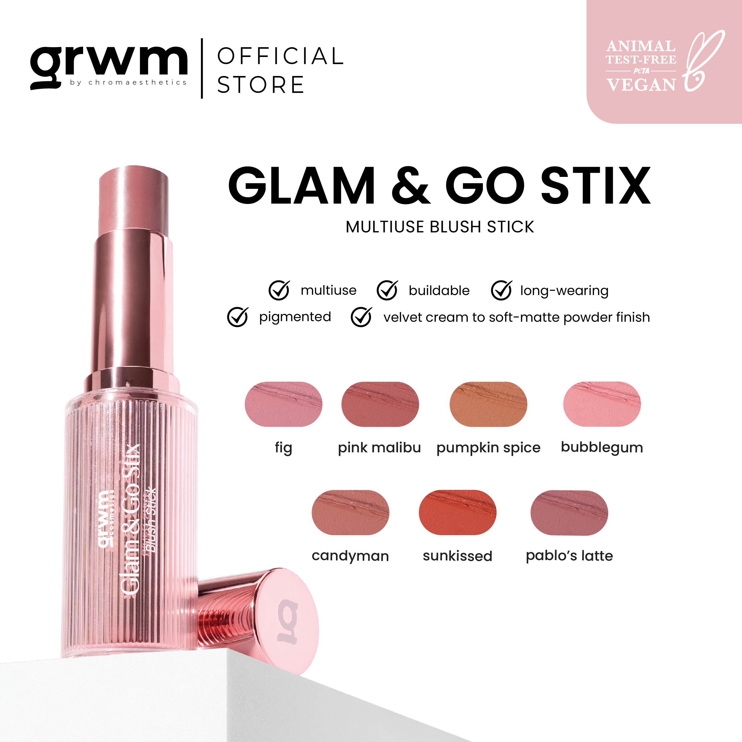 Discount on Grwm Cosmetics  shoes - SKU: Grwm Cosmetics Glam & Go Stix- Blush