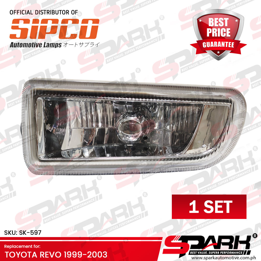 Front Bumper Fog Lamp Assembly Pair For Toyota Rav4 2001–2003 – Chrome Housing, Clear Lens