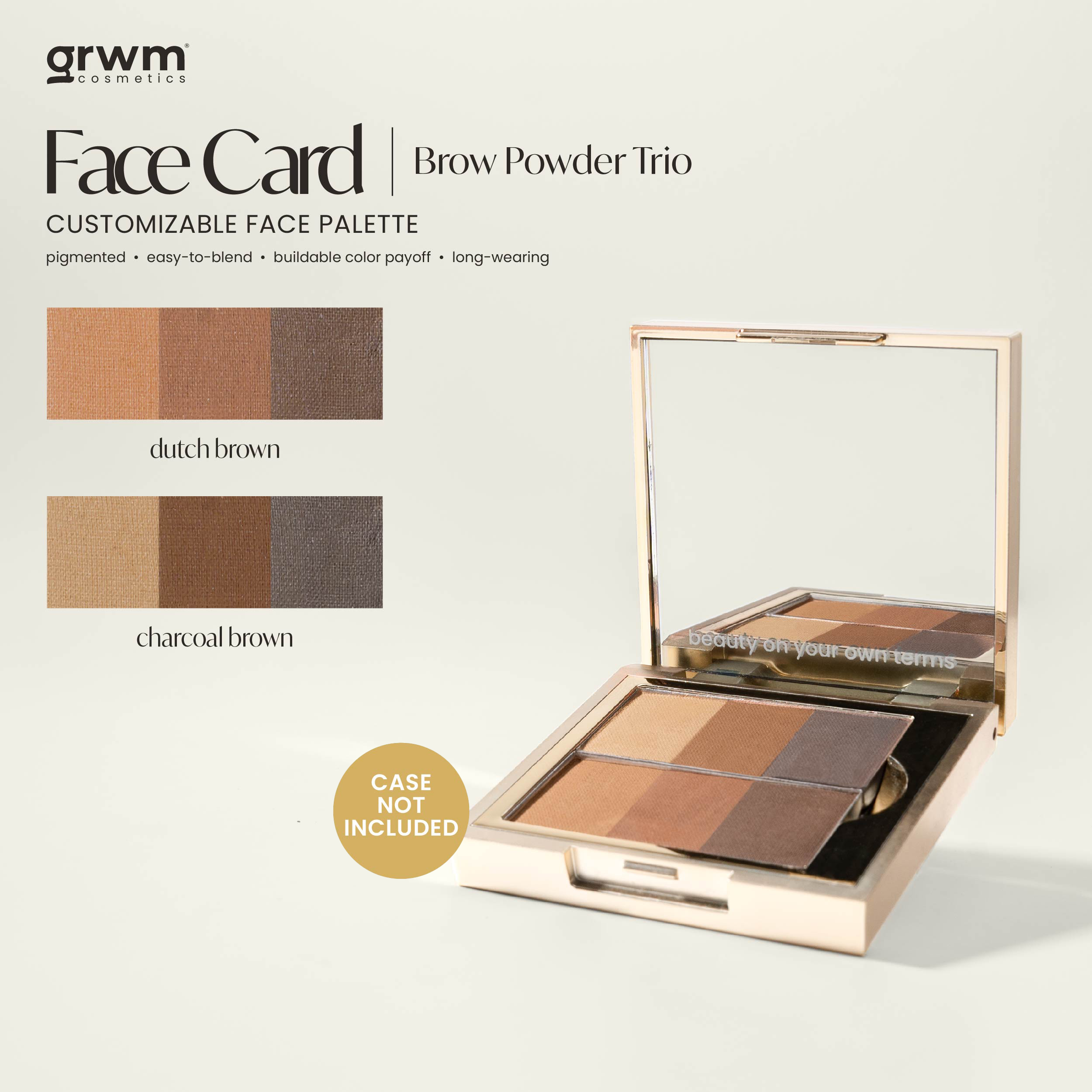 Discount on GRWM Cosmetics  shoes - SKU: GRWM Cosmetics Face Card - Brow Powder Trio [case not included]