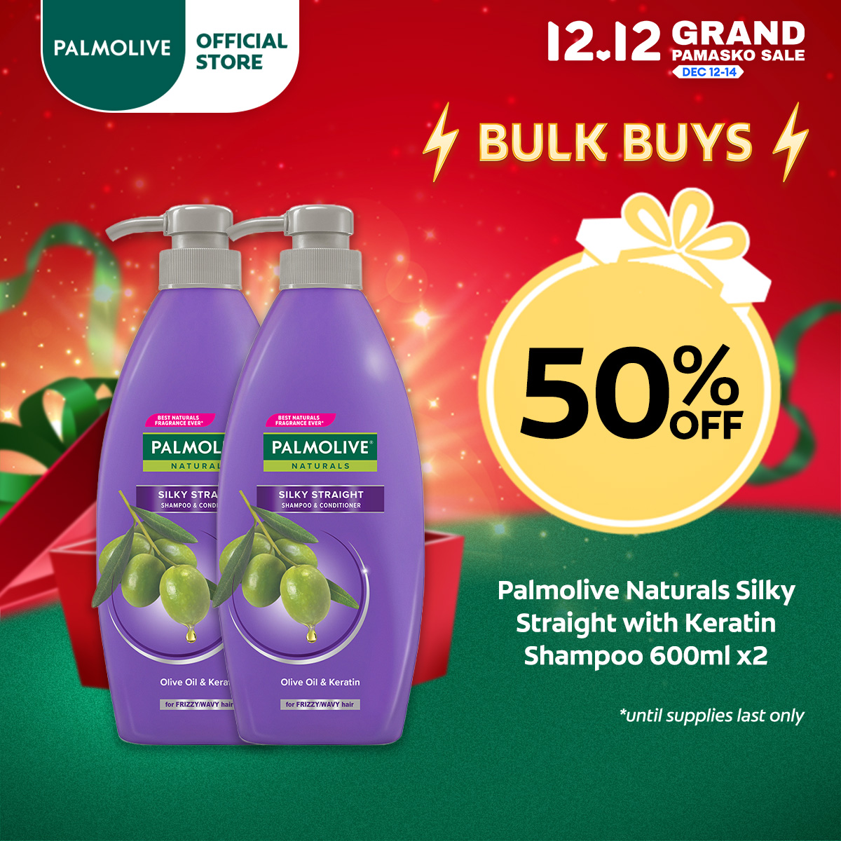 Lazada Philippines - Palmolive Naturals Silky Straight with Keratin Shampoo 600ml, Pack of 2