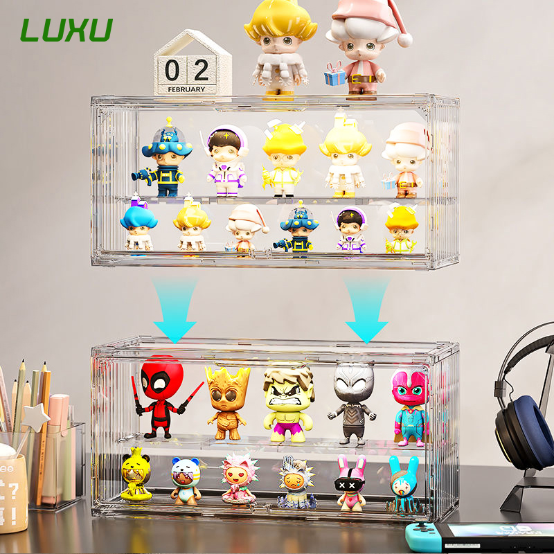 LUXU Stackable Acrylic Display Case for Popmart Toys