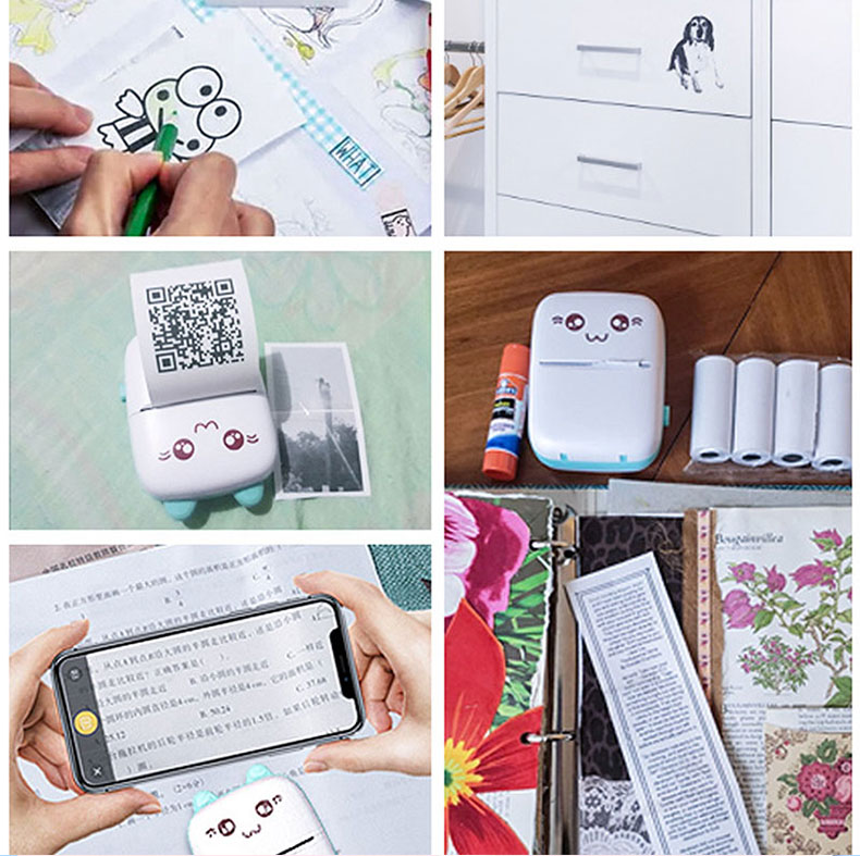 Thermal Printer Wireless Bluetooth Mini Portable Pocket Thermal Printer Paper Photo Pocket Office Printer