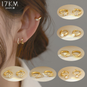 Crystal Pearl V Shape Earrings for Women by 17KM