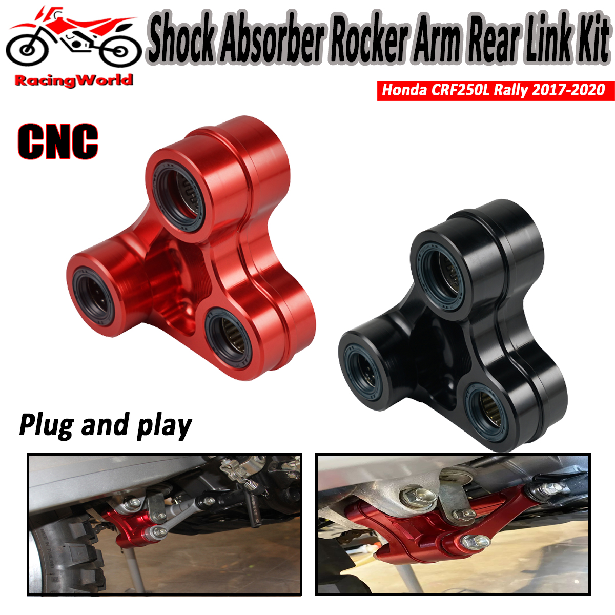 CRF LOGO Adjustable Suspension CNC Rear Drop Lowering Link Linkage Kit For HONDA CRF450L Crf450rl Crf250r Crf250rx Crf450r Crf450rx 2019 2024 I.1003886314 - View #11