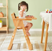 Wooden Height Adjustable High Chair for Babies - Brand Name: BabyComfort