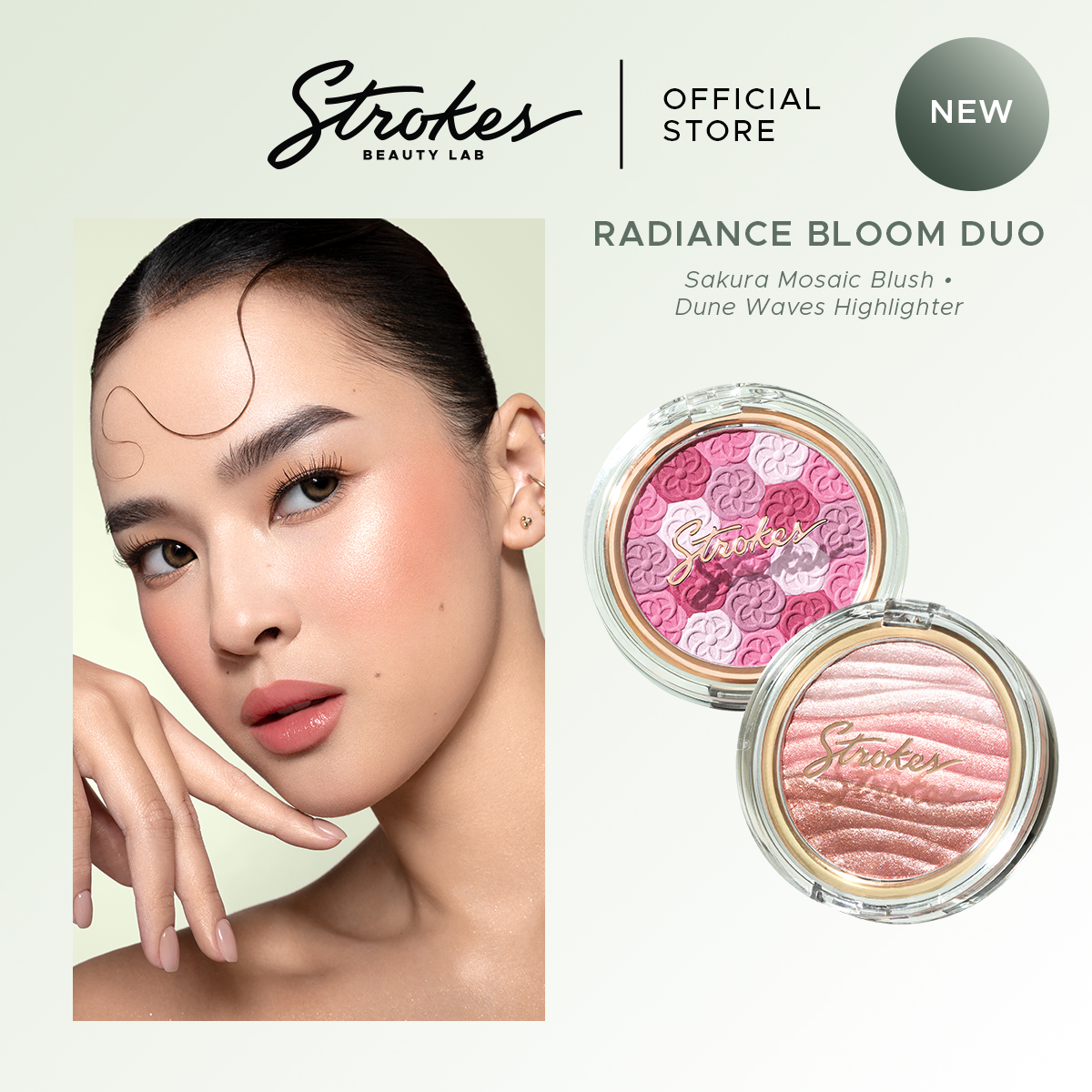Discount on Strokes Beauty Lab  shoes - SKU: Strokes Radiance Bloom Duo [Sakura Mosaic Blush & Dune Waves Highlighter]