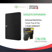 Seagate Expansion Portable Drive 2TB USB 3.0, 3-Year Warranty