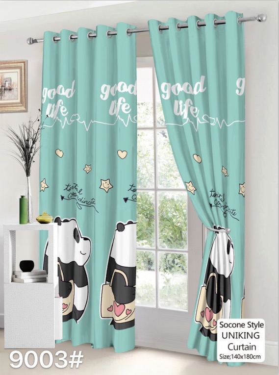 Panda Curtains 2pc New Design Curtains For Window Door Room Home