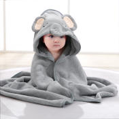 Happily Baby Hooded Bath Towel - Cartoon Animals Design