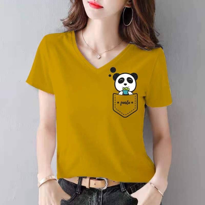 T shirts for Women Panglakad Women's V-Neck Graphic T-Shirt High