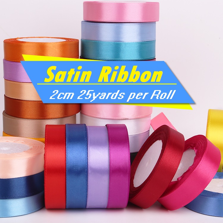 2cm Satin Ribbon 25yards per Roll Double edge / face Gift