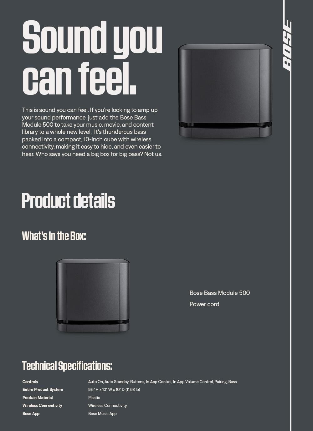 愛品館市原店】BOSE 425843 Bose Bass Module 500 【愛市IMP011689-104