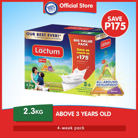 Lactum 3+ Plain Powdered Milk Drink (2.3kg) for Kids