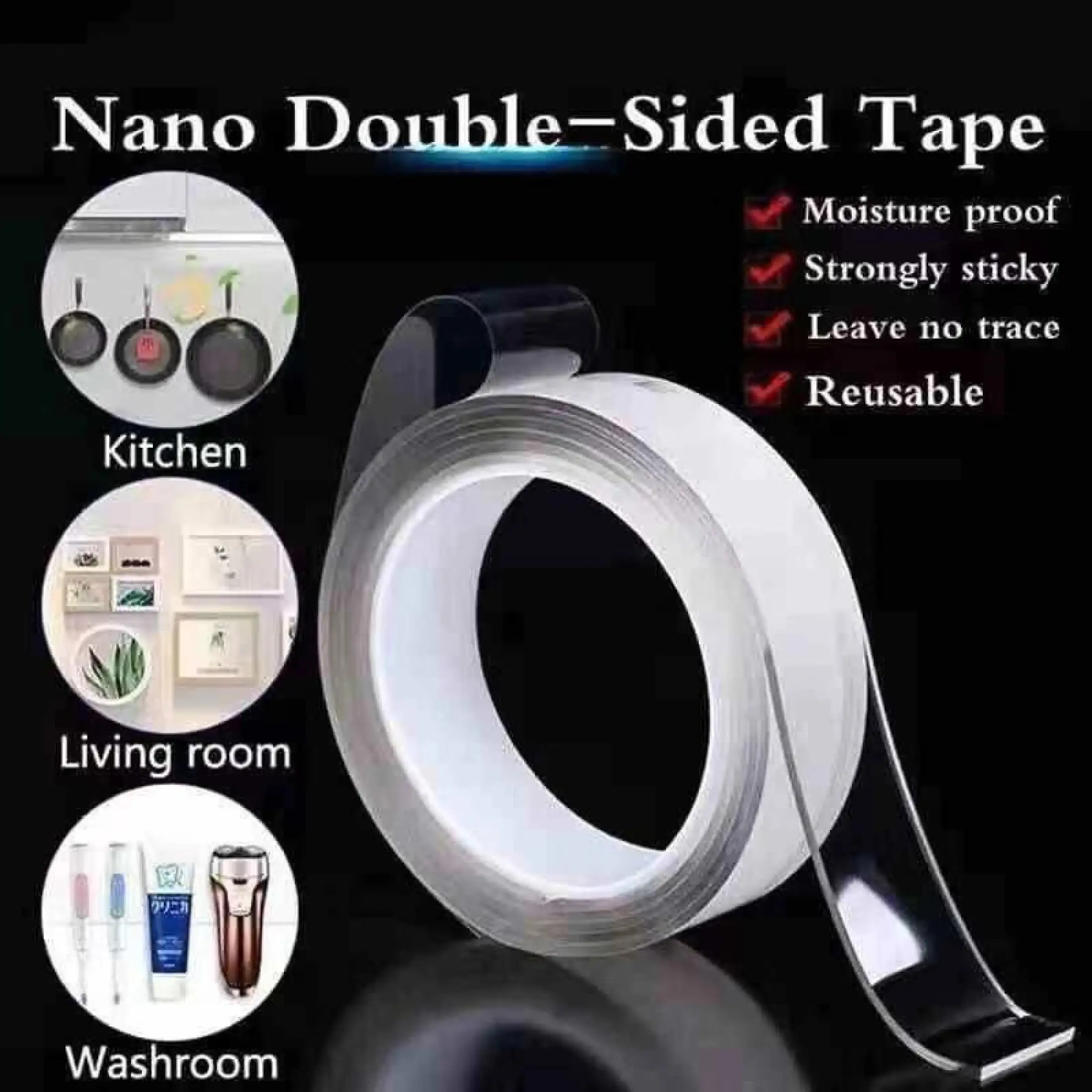 Double Sided Tape No Trace Nano Magic Tape Transparent Waterproof Nano Tape Washed Reusable Adhesive Tape 3 Meter Set Of 3 Big Discount Lazada Ph