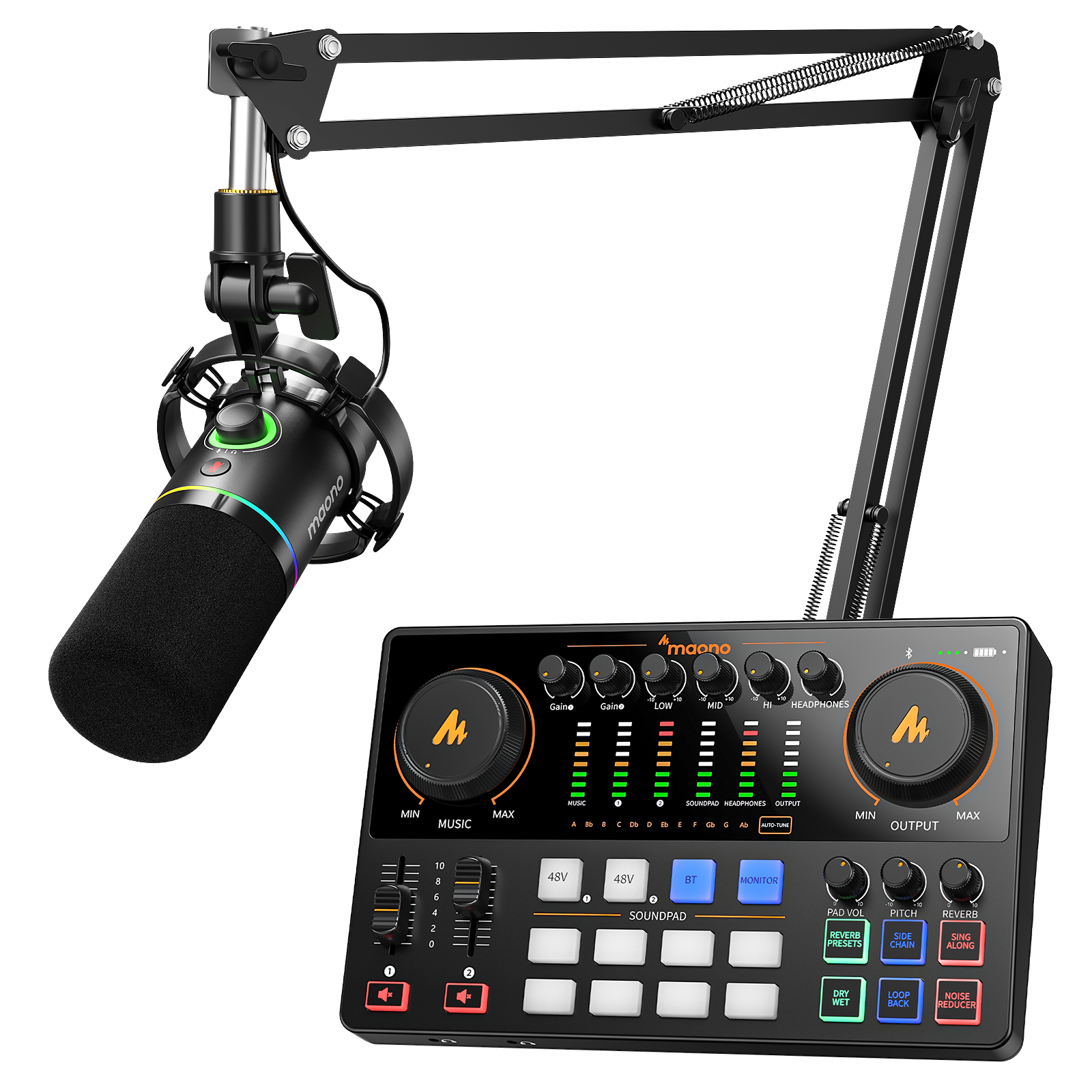 MAONO Maonocaster E2 Gen2 Audio interface,Professional recording Mixer Studio set for broadcasting/singsing/AMSR/livestreaming