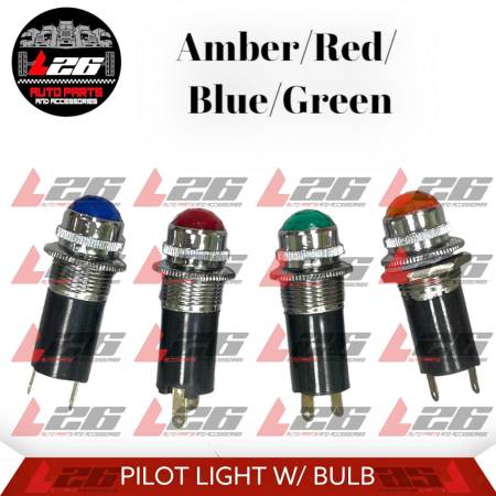 Pilot Light Indicator Bulb for Cars and Boats - Amber/Red/Blue/Green