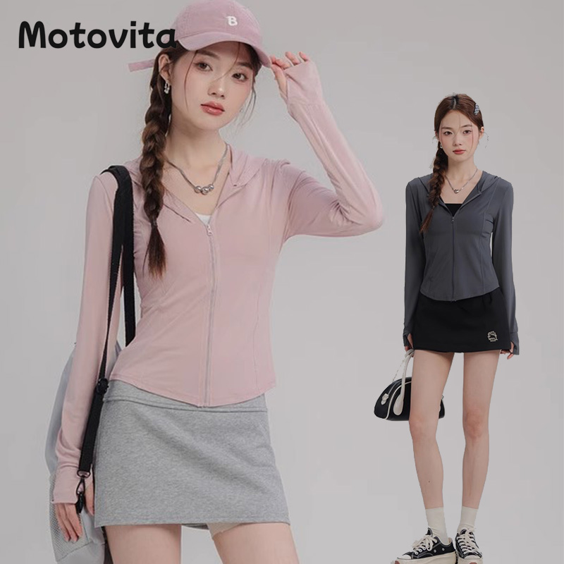 Motovita UV-Resistant Breathable Outdoor Sport Long-Sleeved Sunscreen Lightweight Jacket Ice Silk Sunscreen Clothing