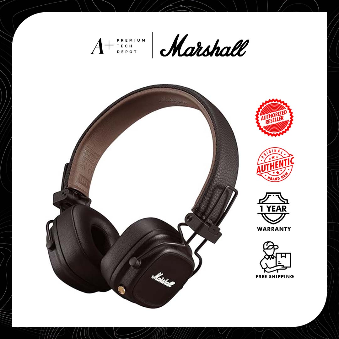 Marshall Major IV Bluetooth Headphones - Brown