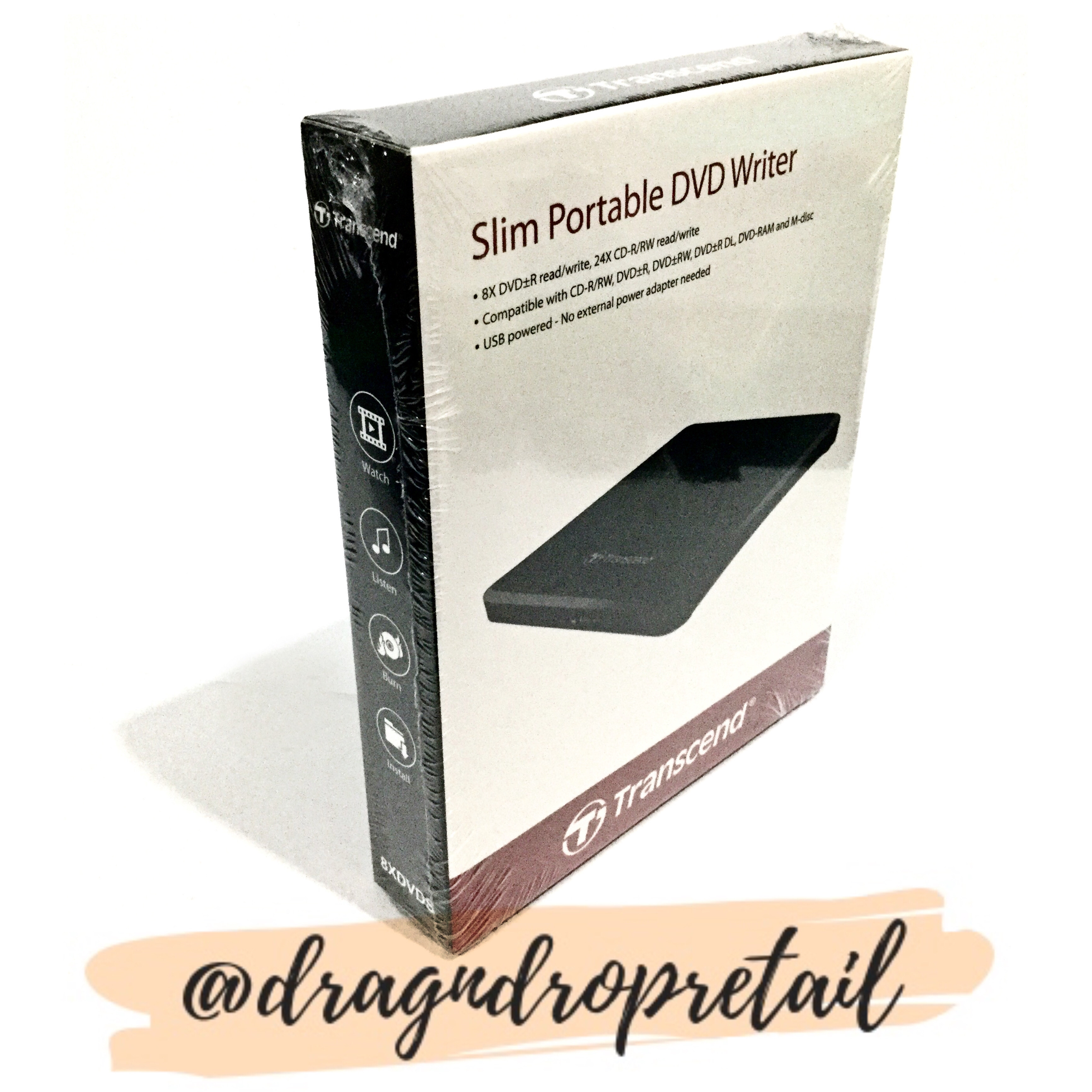 Transcend Ultra Slim Portable External Usb Dvd Writer Lazada Ph
