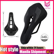 Soft PU Leather Bicycle Saddle with Steel Rails - Breathable Comfort