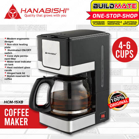 HANABISHI Coffee Maker Machine 4-6 cups HCM-15XB •BUILDMATE•