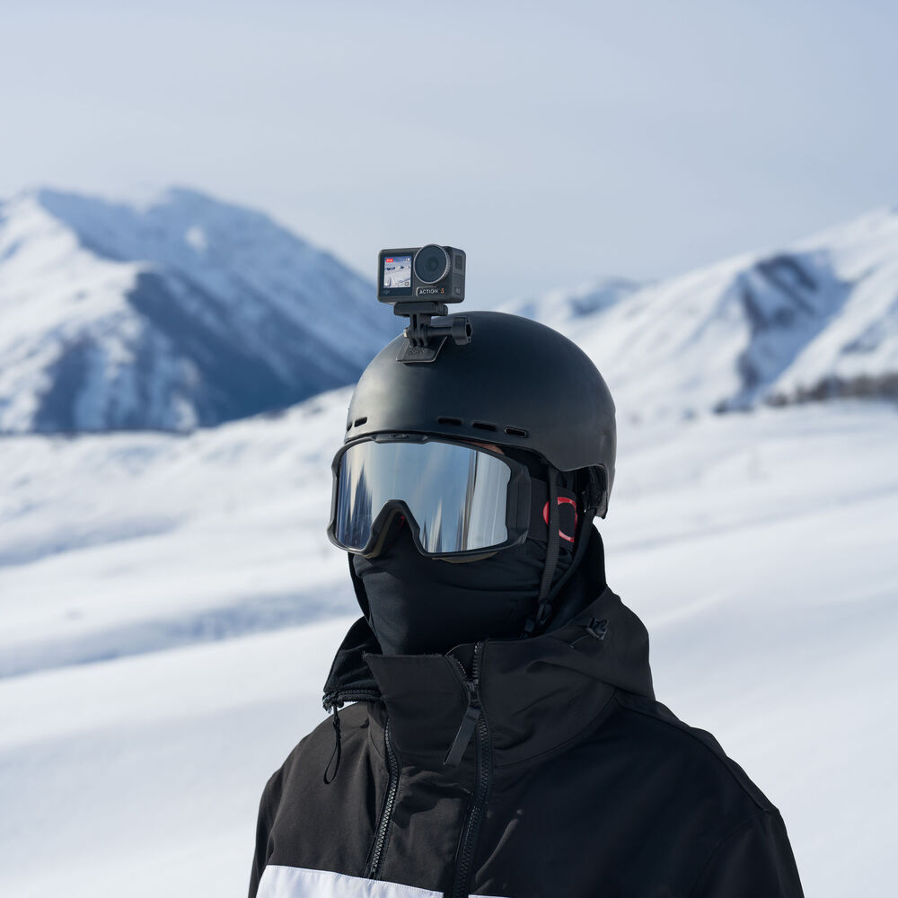 Helmet Adhesive Mount For Action Cameras - Curved Base For DJI Osmo Action 4, Insta360 GO3, GoPro