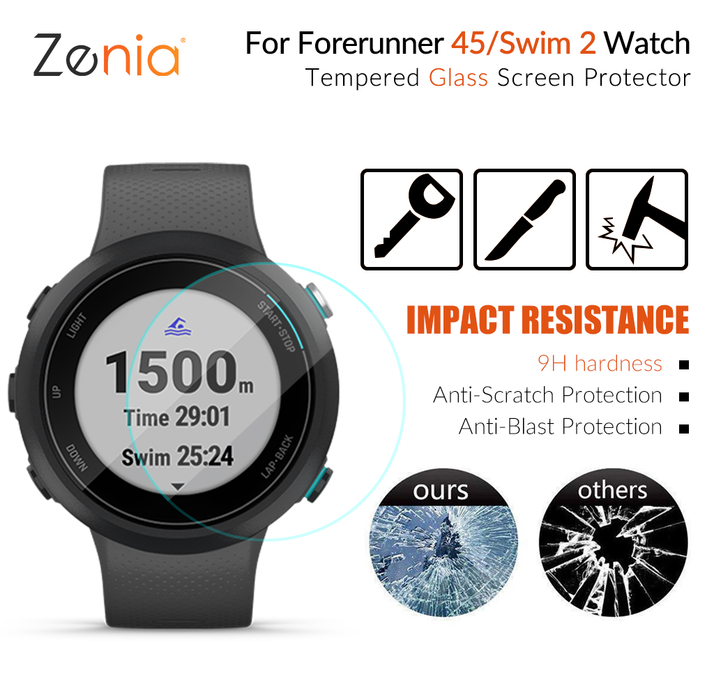 Swim Garmin Forerunner 45 Protective Cover Zenia 2pcs Full Screen