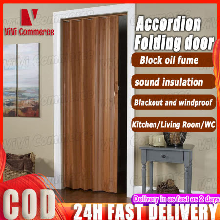 "PVC Sliding Door for Kitchen and Bathroom - Accordion Style"