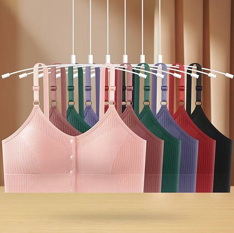 Women Seamless Bra Front Button Bralette Wireless Large size Top underwear for Beauty fashion Ladies Sports Lingerie#8917