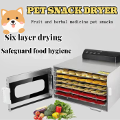 Stainless Steel Food Dehydrator - 6 Trays, Electric, 3-in-1