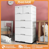 Jbos New Upgrade 4-7Tier Durabox Cabinet With Lock Bedroom/Living Room For Toy Clothes storage With Wheels Thickened Plastic White Drawer Storage Organizer 48cm Width Cabinet Drawer