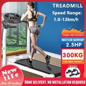 Widened Multi-function Electric Treadmill with Adjustable Speed and Slope