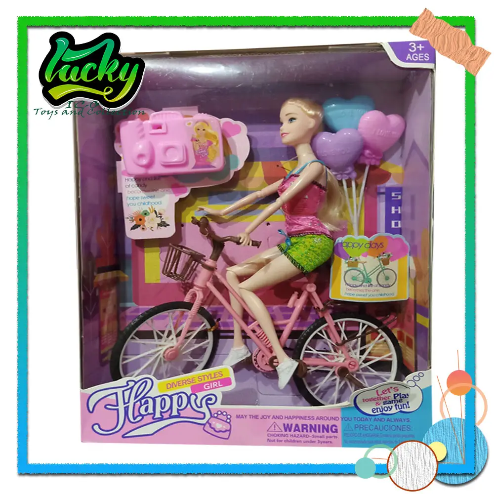 barbie doll with bicycle