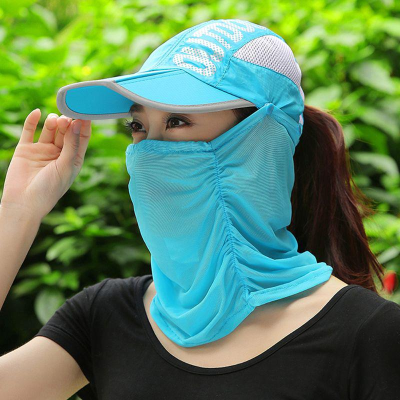 CapsA Sun Protective Hats Tops Mask Anti-UV Layer Cycling Cap Long Sleeve Sun Cooling UPF 50 UV Cooling Sun Protection Body Shawl Causal Jackets Hat Breathable Cycling Outdoor 