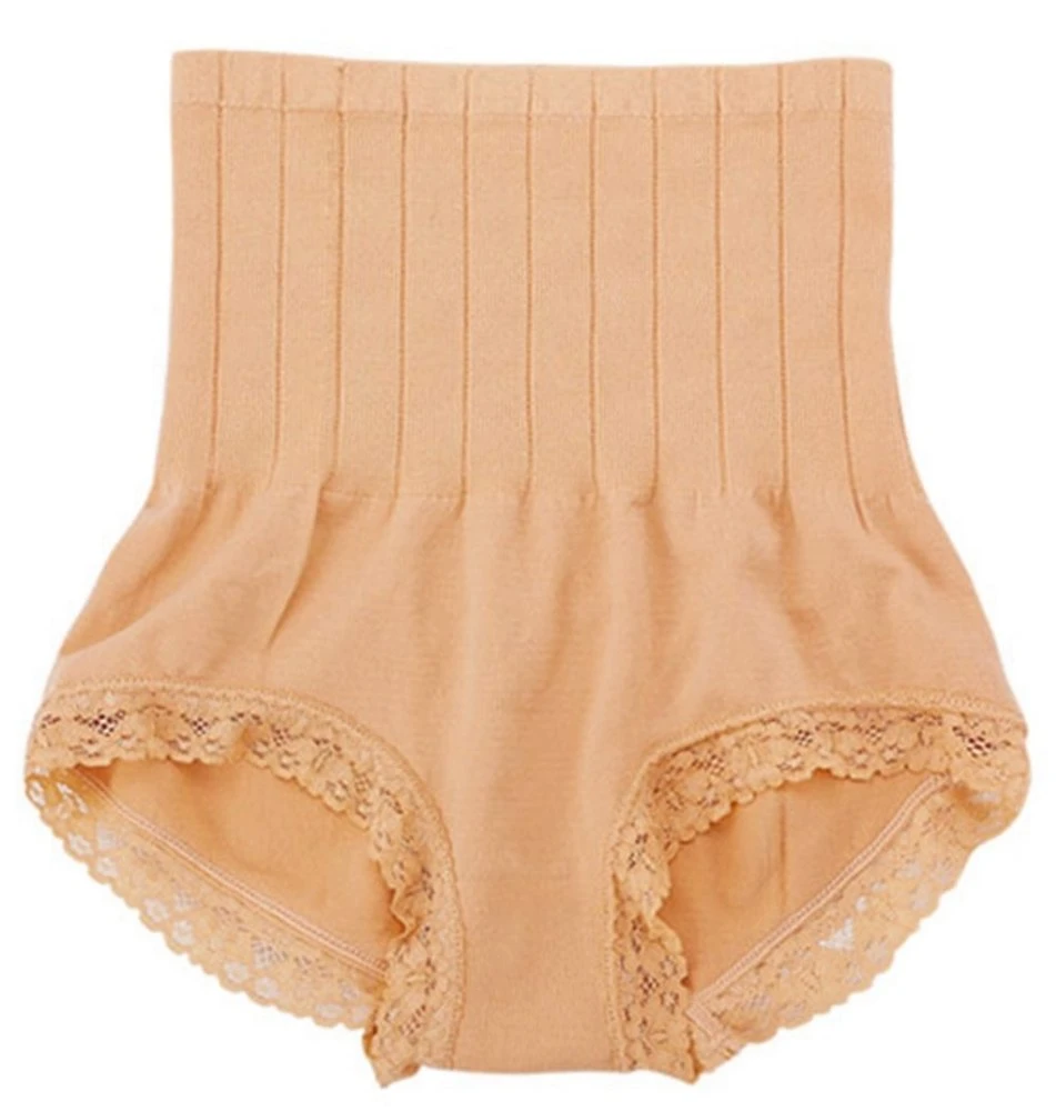 Women's Panties MUNAFIE Micro Seamless High Waist Fat Belly In Warm Memory  Lace Ms Model Body Underwear M L #7284R11