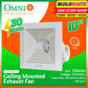 BUILDMATE 10" Ceiling Mounted Exhaust Fan for Kitchen and Bathroom