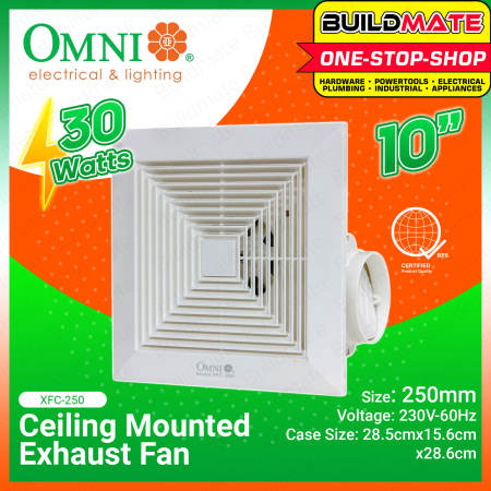 BUILDMATE 10" Ceiling Mounted Exhaust Fan for Kitchen and Bathroom