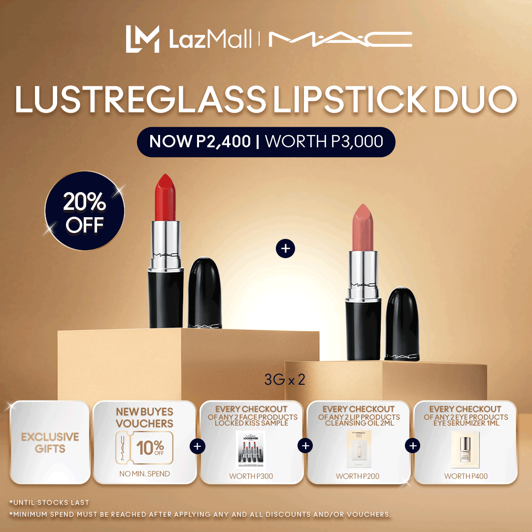 Discount on M·A·C  shoes - SKU: 【20% OFF】MAC Lustreglass Sheer Shine Lipstick 3g x 2 • sheer and shiny long wear finish, best seller