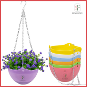 Self-Watering Hanging Planter Indoor Outdoor Hanging Pot For Plants Garden Flower Plant Pot Container with Drainer and Metal Chain