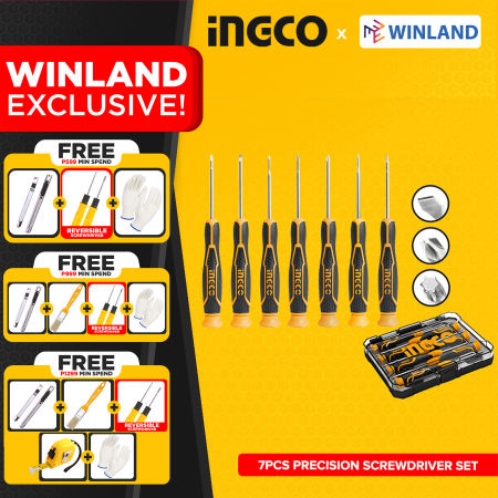 Ingco by Winland Precision Screwdriver Set Screw Driver CR-V 7pcs/SET HKSD0718