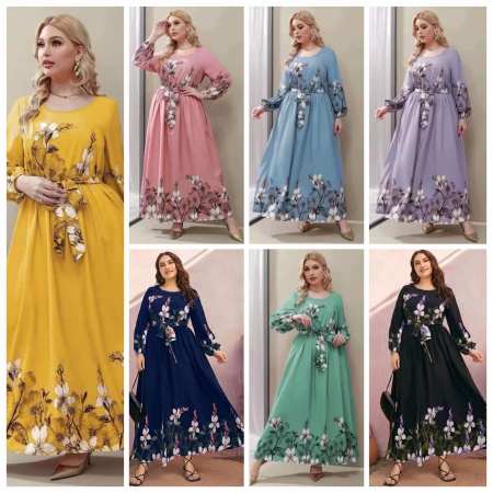 Elegant fashion plus size maxi dress muslim dress